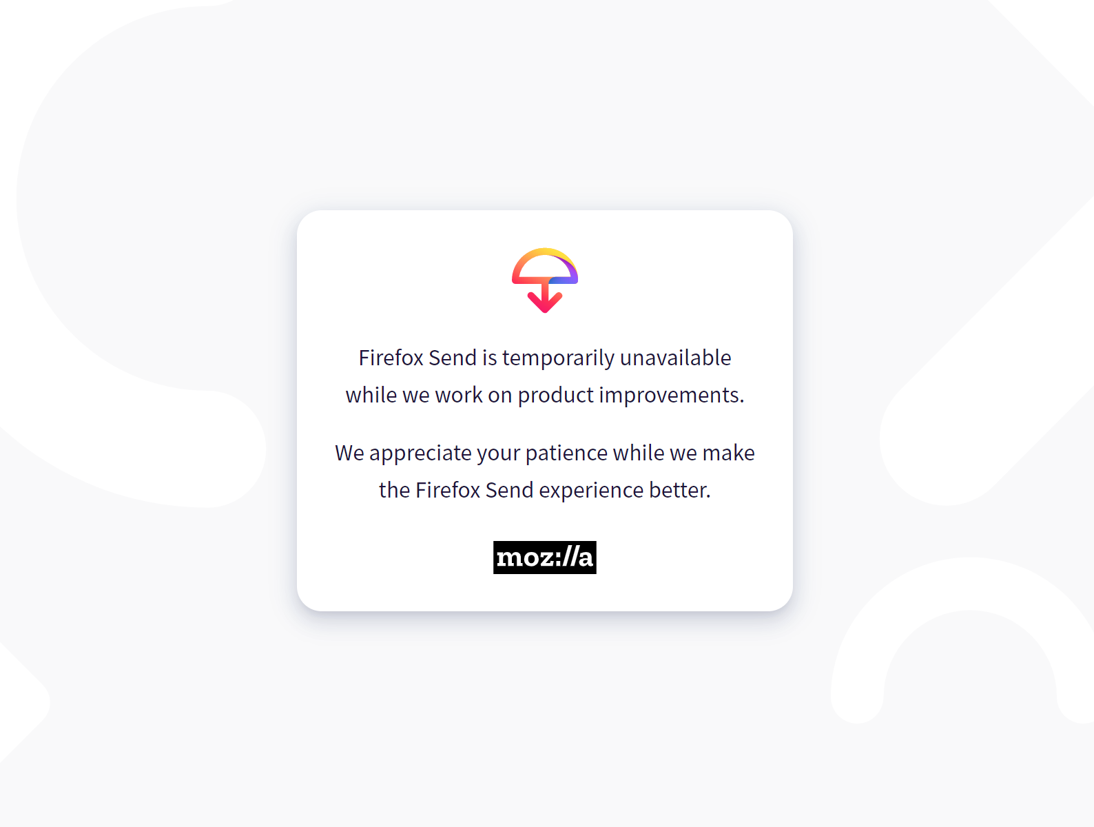 Firefox Send Suspenso